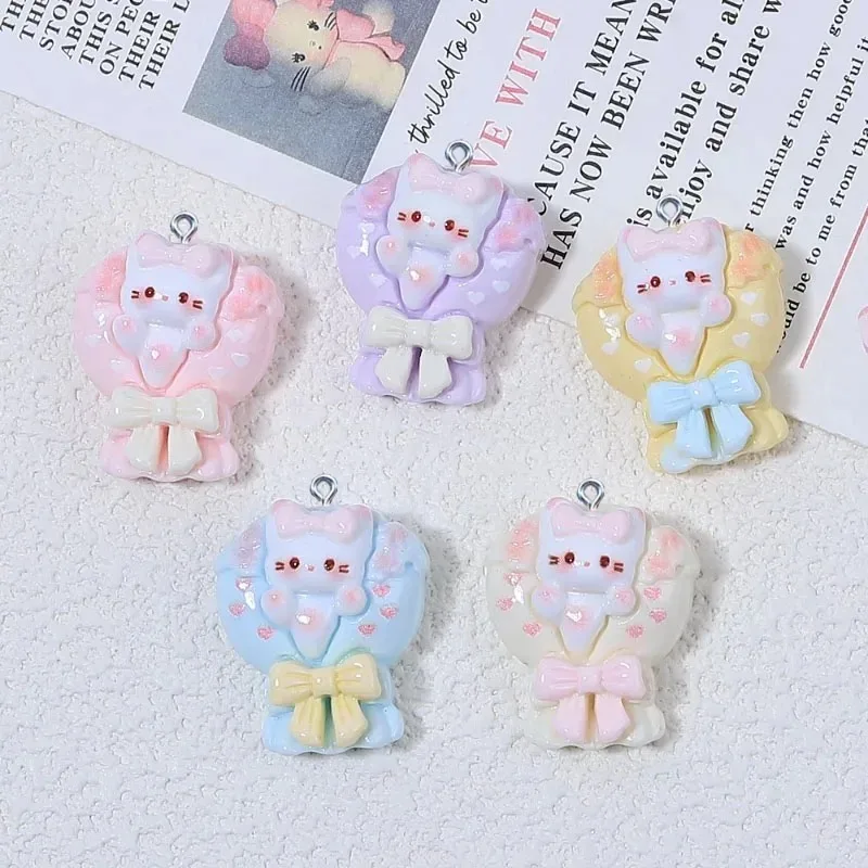 Resin Crafts Diy - 10 buah Hiasan Resin Bentuk Kucing