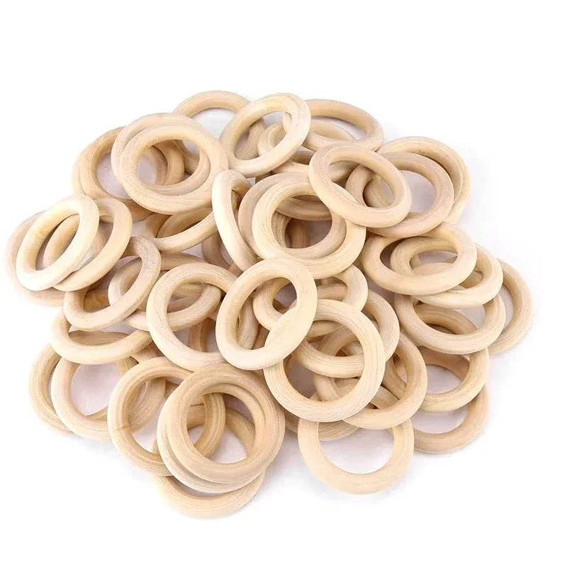 Wood Ring Blank - 20pcs Cincin Kayu Macrame 30mm Tanpa