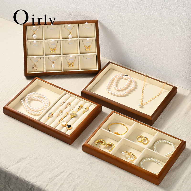 Wood Ring Blank - Oirlv Kotak Organizer Perhiasan Kayu Multifungsi