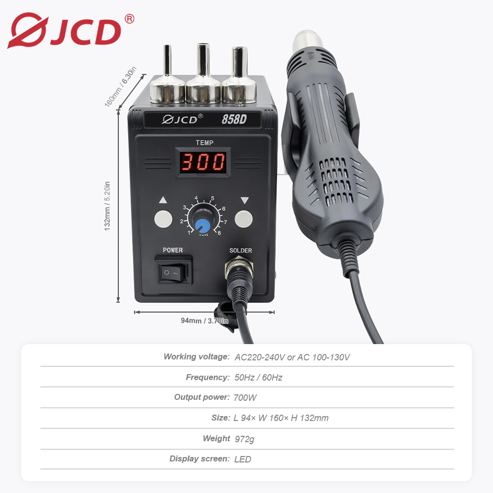 JCD pistol udara panas 858D BG - Heat Gun Small ulasan dan harga
